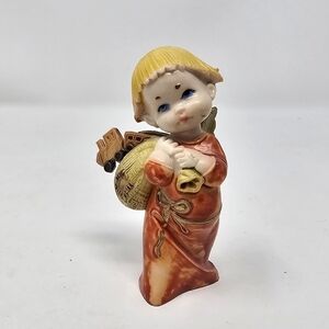 Vintage Depose Italy Cherub Angel Kid 333 Xmas Ornament 2.75" Holiday Christmas